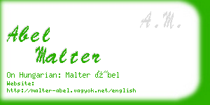abel malter business card